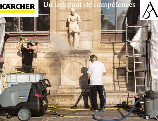 Kärcher, profondément engagé dans la préservation du patrimoine culturel restaure les statues des Beaux-Arts de Paris