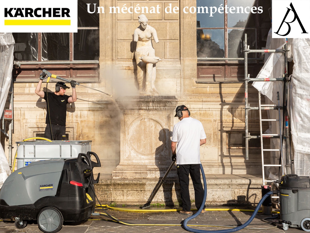 Kärcher, profondément engagé dans la préservation du patrimoine culturel restaure les statues des Beaux-Arts de Paris