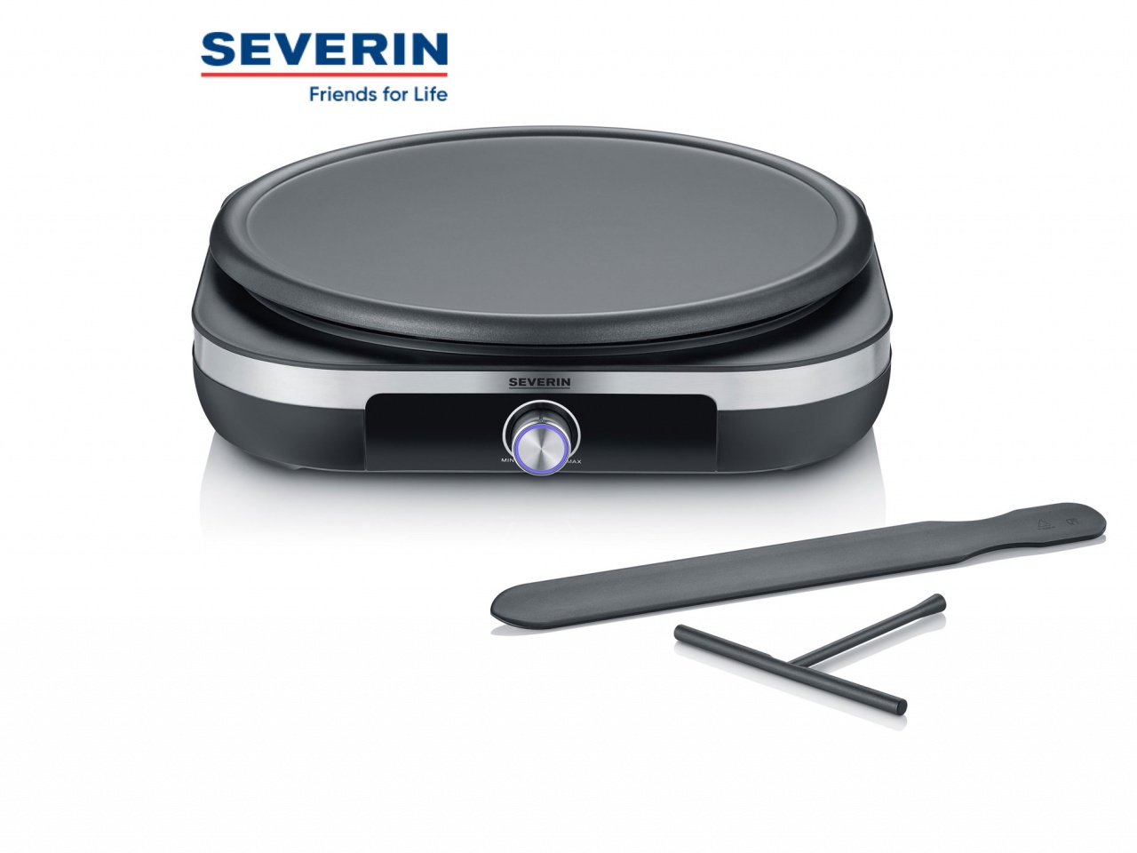 SEVERIN : Nouvelle Crêpière inox brossé-noir CM 2199