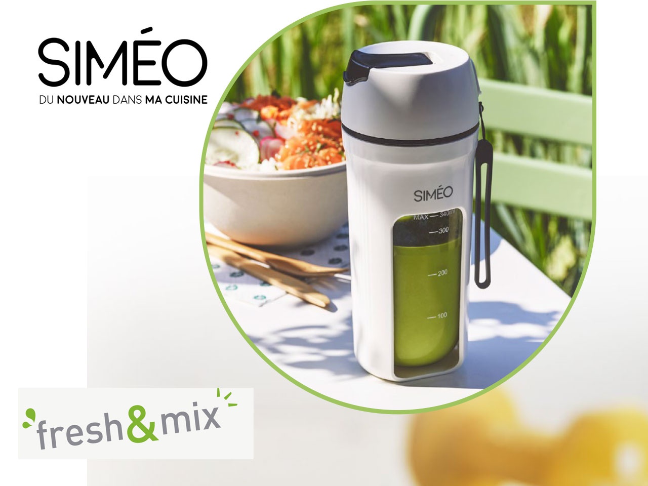 SIMÉO : LE BLENDER NOMADE FRESH & MIX 