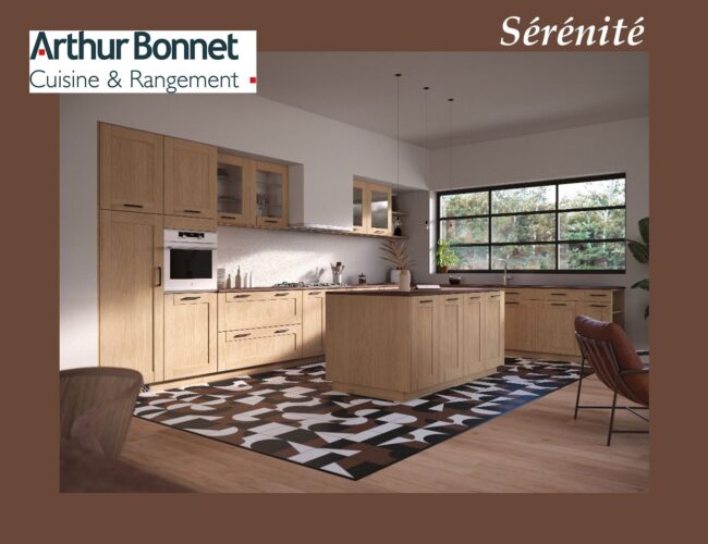 Arthur Bonnet avec Sérénité, signe « une cuisine bois » pleine de  charme et profondément actuelle