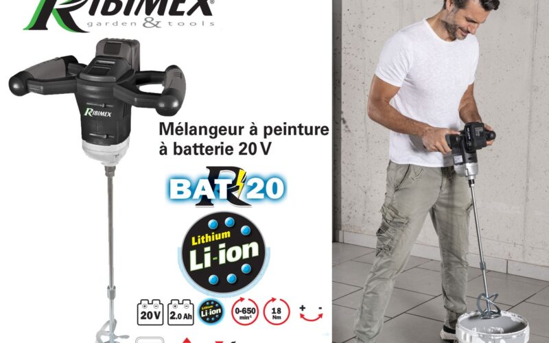 Ribimex Garden & Tools présente son Mélangeur à peinture à batterie  20 V