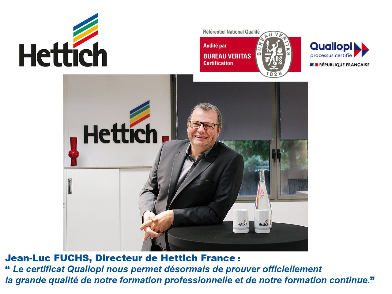 Hettich France obtient le certificat « Qualiopi »  Une formation professionnelle d’excellente qualité