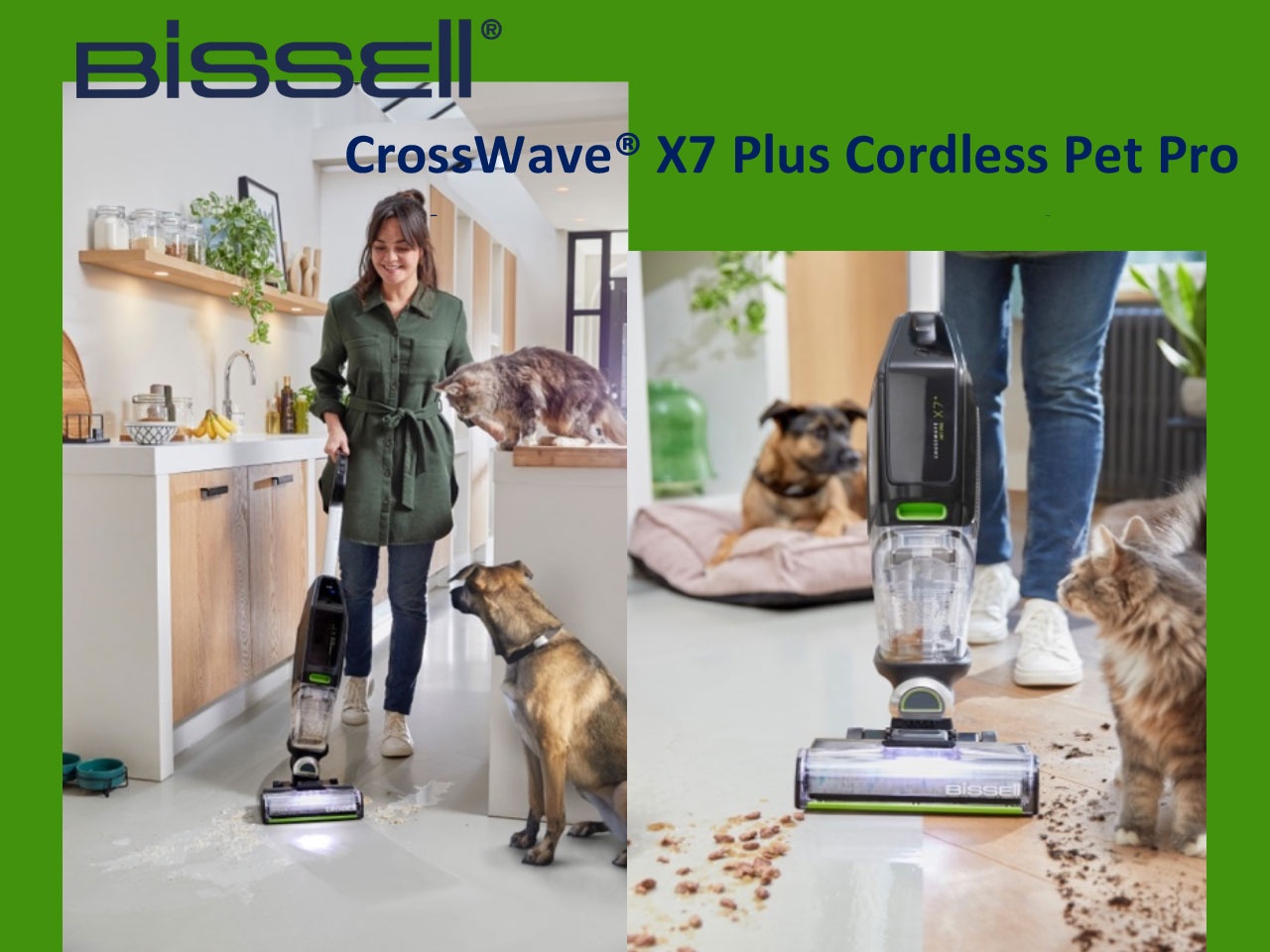 BISSELL® CrossWave® X7 Plus Cordless Pet Pro : nettoyage sec et humide pour les foyers avec animaux domestiques
