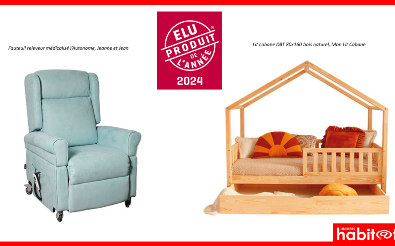 Un lit Luletto et un fauteuil Jeanne & Jean reçoivent le logo « Élu Produit de l’Année 2024 »