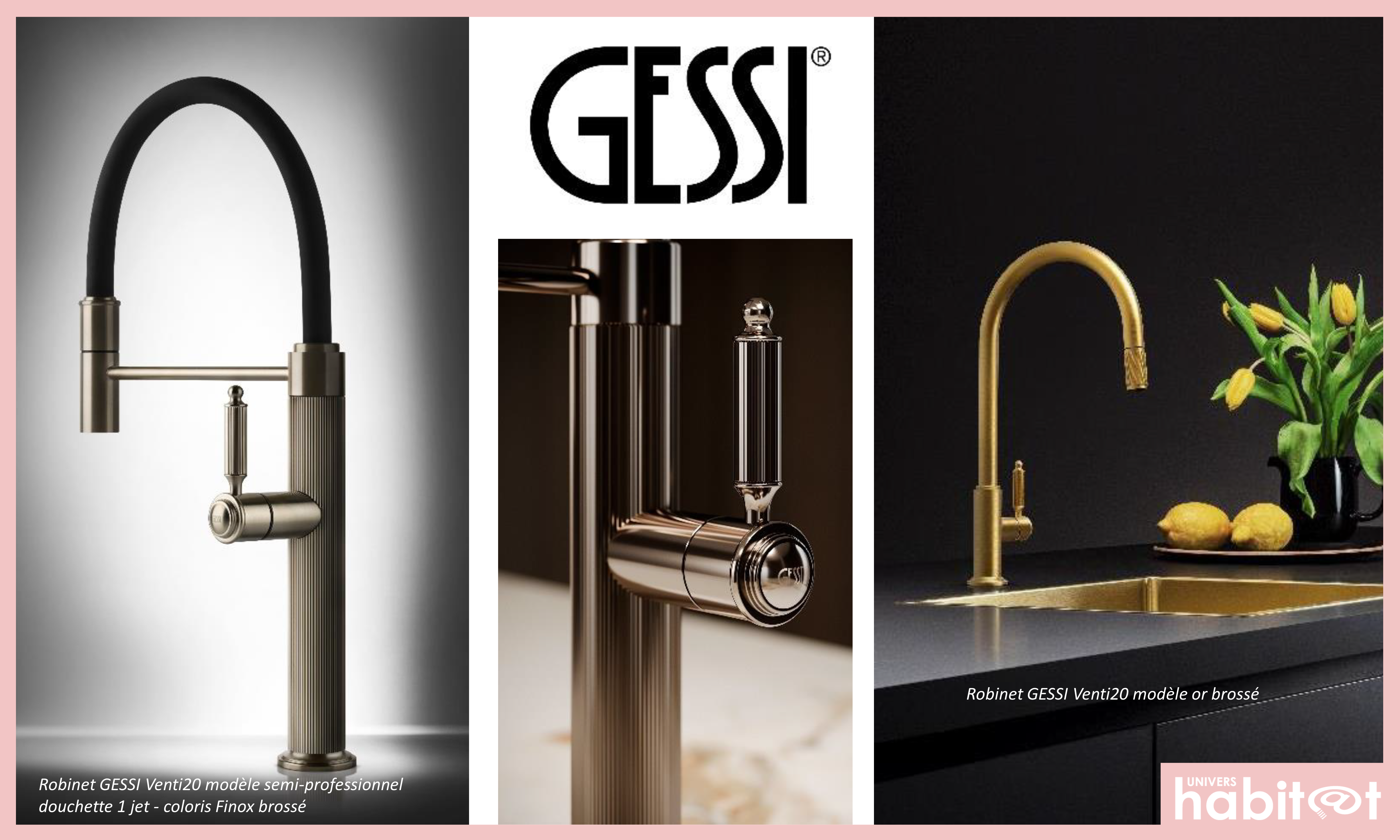 Gessi relance la collection « Venti20 » pour la cuisine