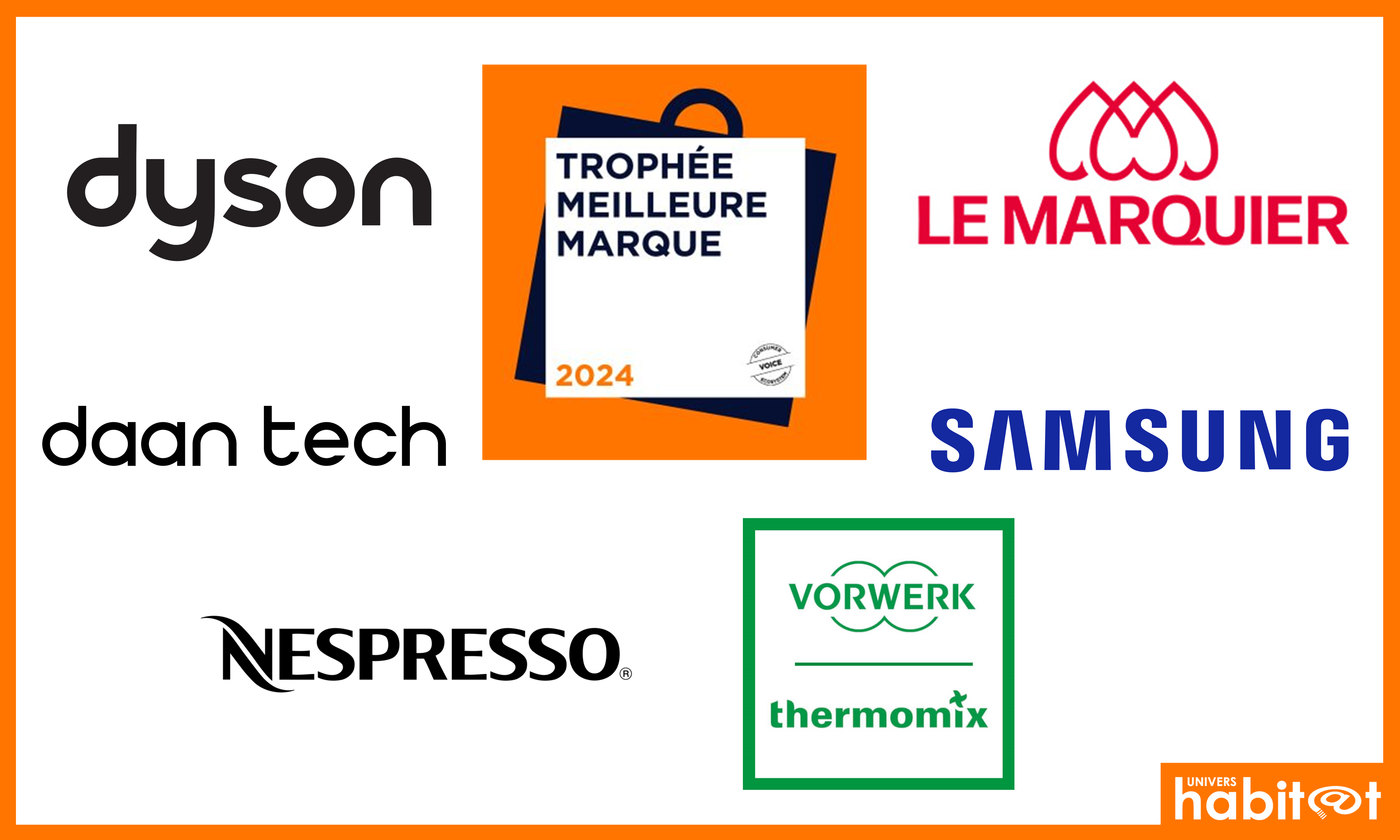 Dyson, Le Marquier, Daan Tech, Samsumg, Nespresso et Vorwerk primés par les « Trophées Meilleure Marque 2024 »