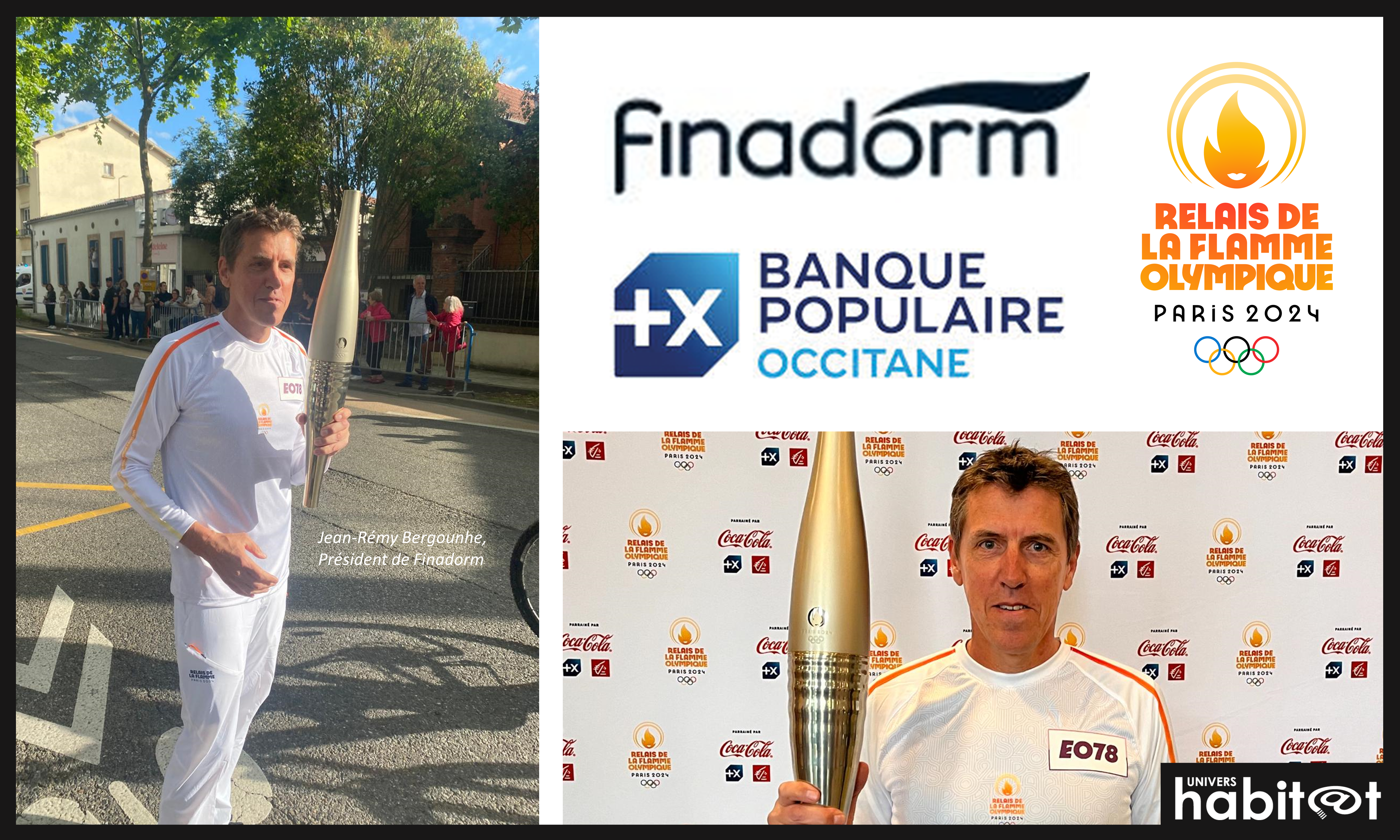 Jean-Rémy Bergounhe, président de Finadorm, a porté la Flamme Olympique à Toulouse
