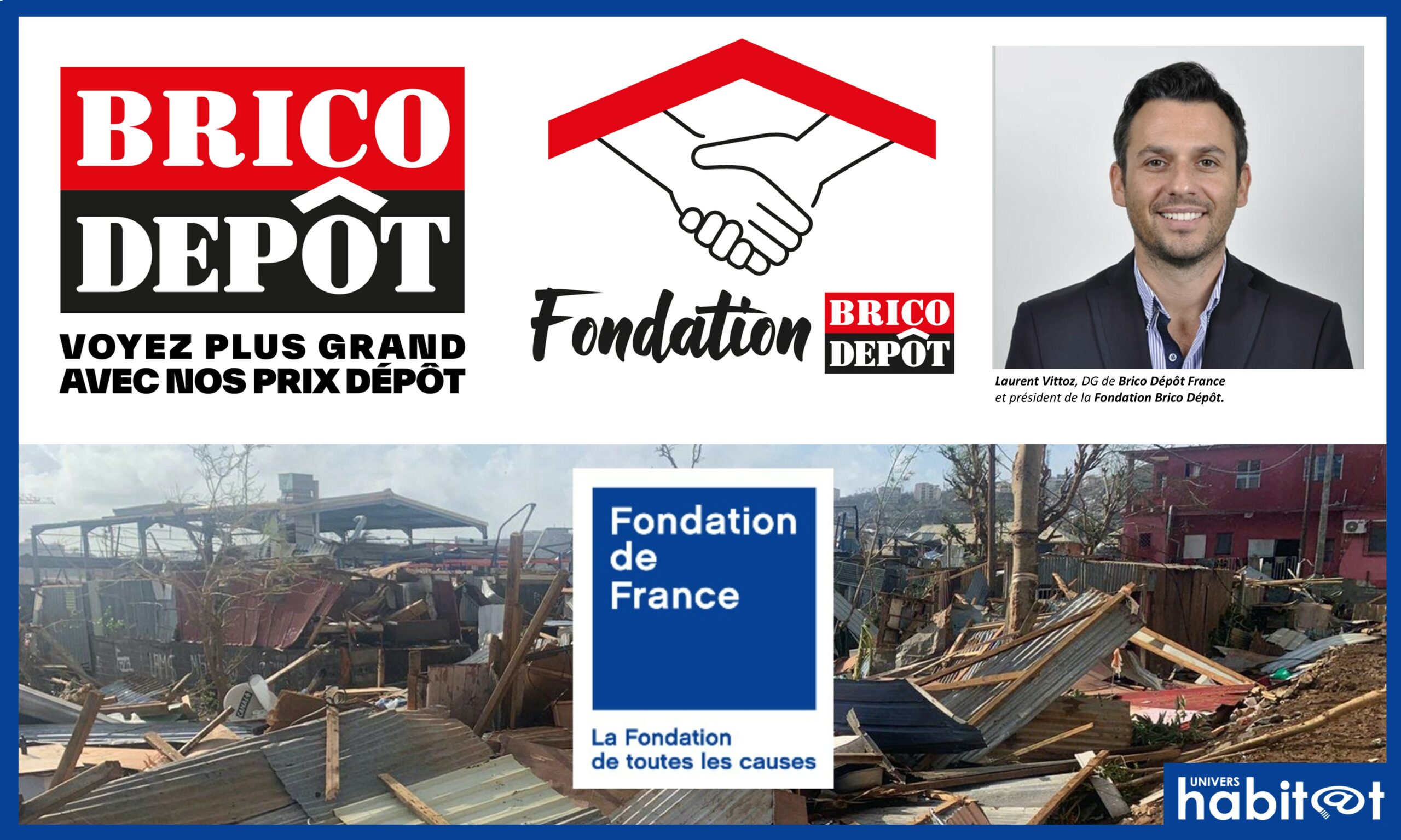 Brico Dépôt et sa fondation apportent un soutien financier aux sinistrés de Mayotte