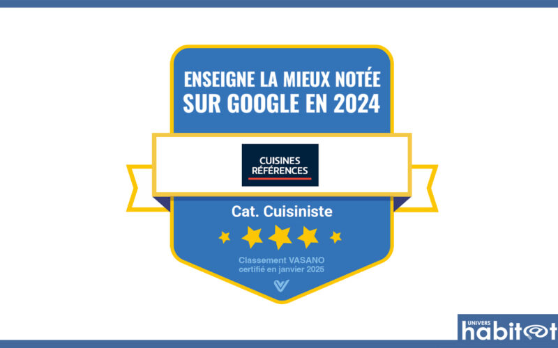 Pour la 3e année consécutive, Cuisines Références reçoit le Prix Vasano de « l’enseigne la mieux notée sur Google »