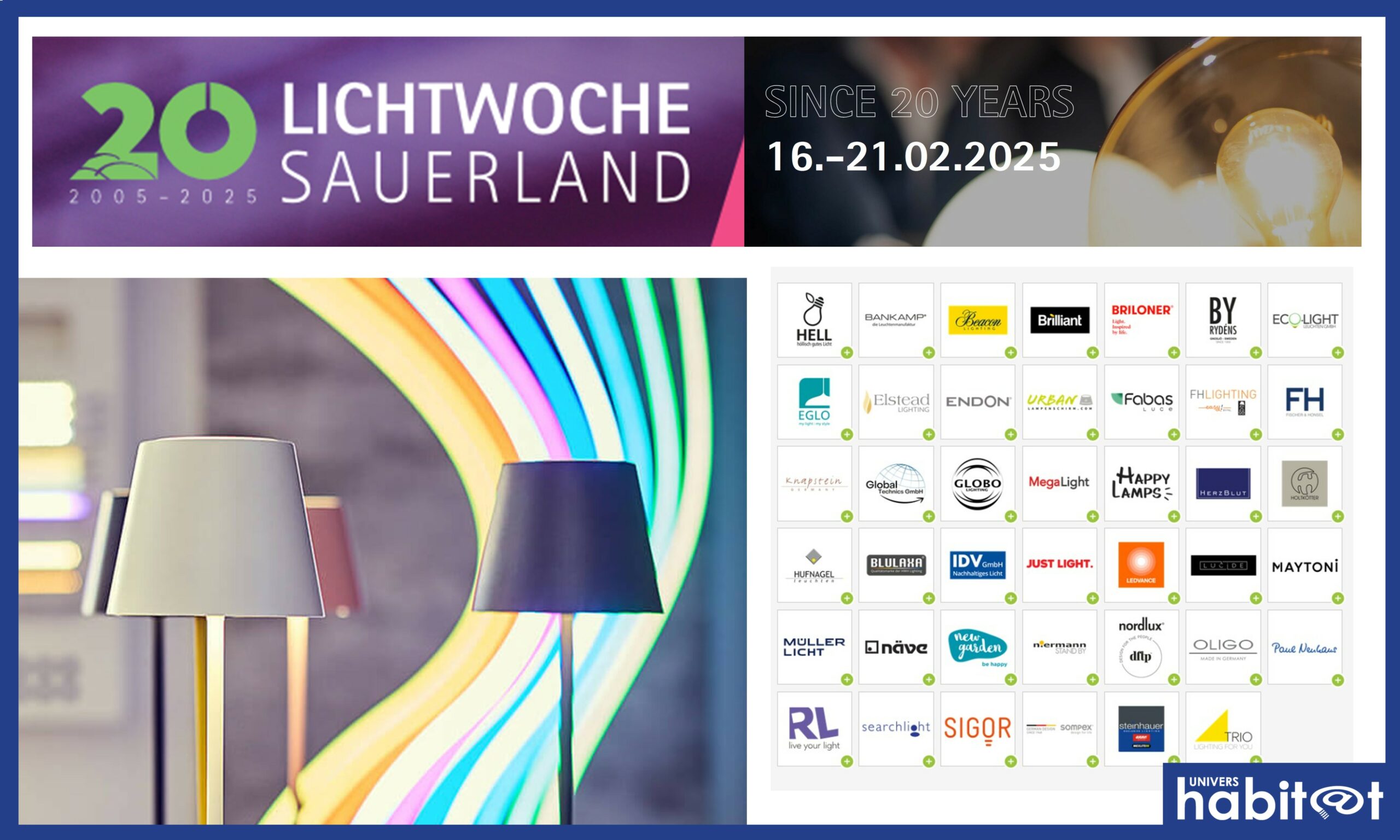 Lichtwoche Sauerland, le salon de l’éclairage et des luminaires, fêtera ses 20 ans du 16 au 21 février