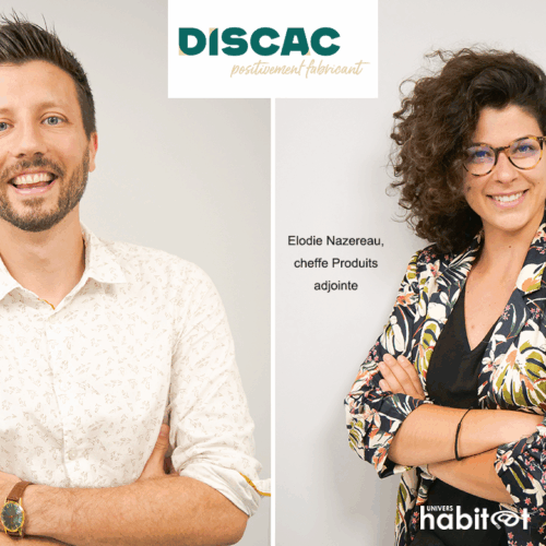 Yoann Lapeyre, chef Produits technique & Elodie Nazereau, cheffe Produits adjointe, Discac : « La nouvelle collection cuisine marque une rupture avec nos précédentes réalisations »