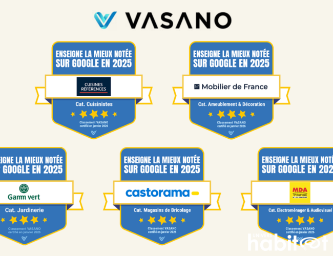 Vasano dévoile les enseignes de l&rsquo;habitat les mieux notées sur Google en 2025
