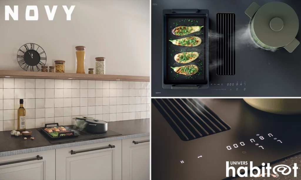 Novy : Easy Matte Line, une plaque de cuisson à hotte intégrée en verre mat