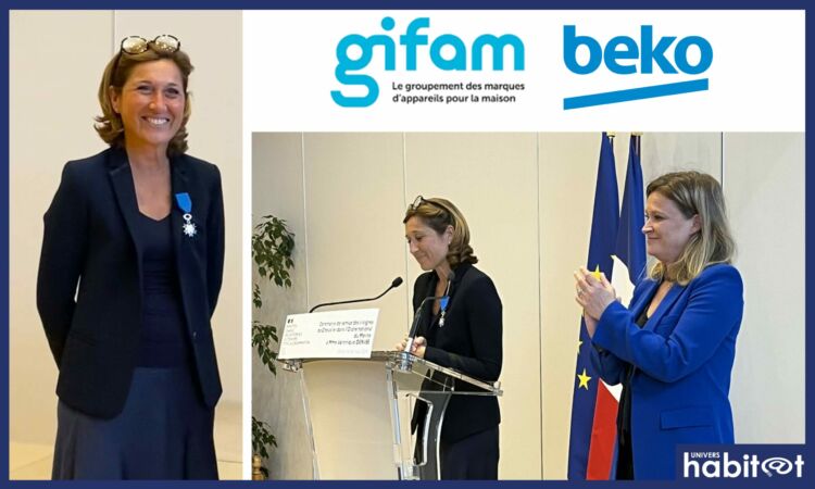 Véronique Denise (Beko / Gifam) décorée des insignes de Chevalier de l’Ordre National du Mérite